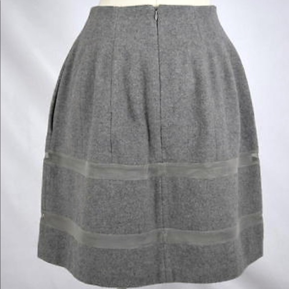 MADEWELL Gray Wool Skirt with mesh Trim [SK-52] - Picture 3 of 6